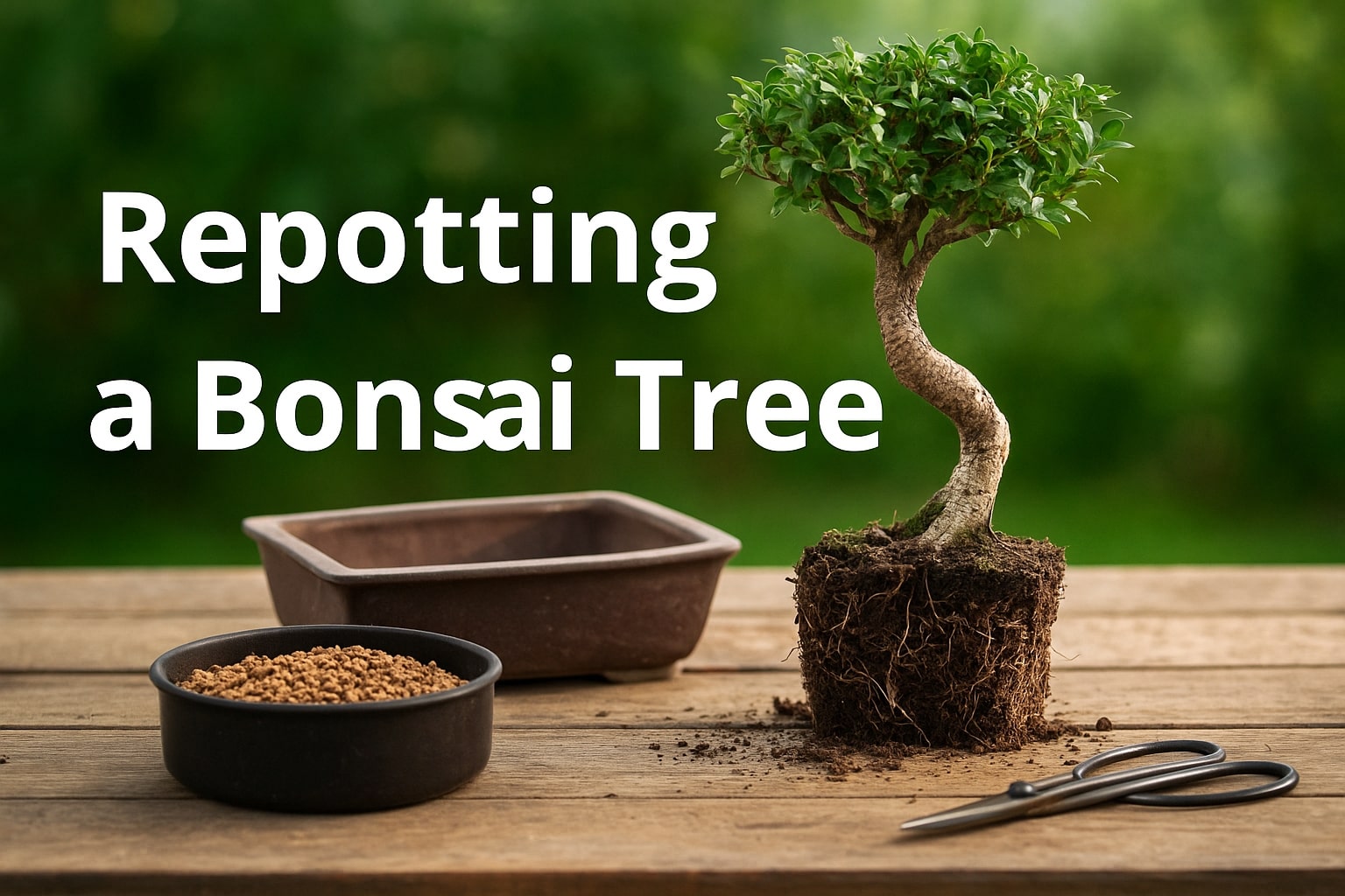 repotting a bonsai tree