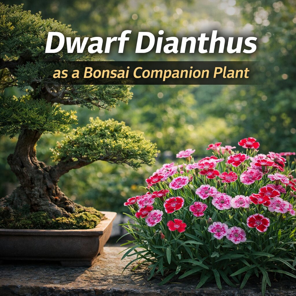 Dwarf Dianthus as a Bonsai Companion Plant