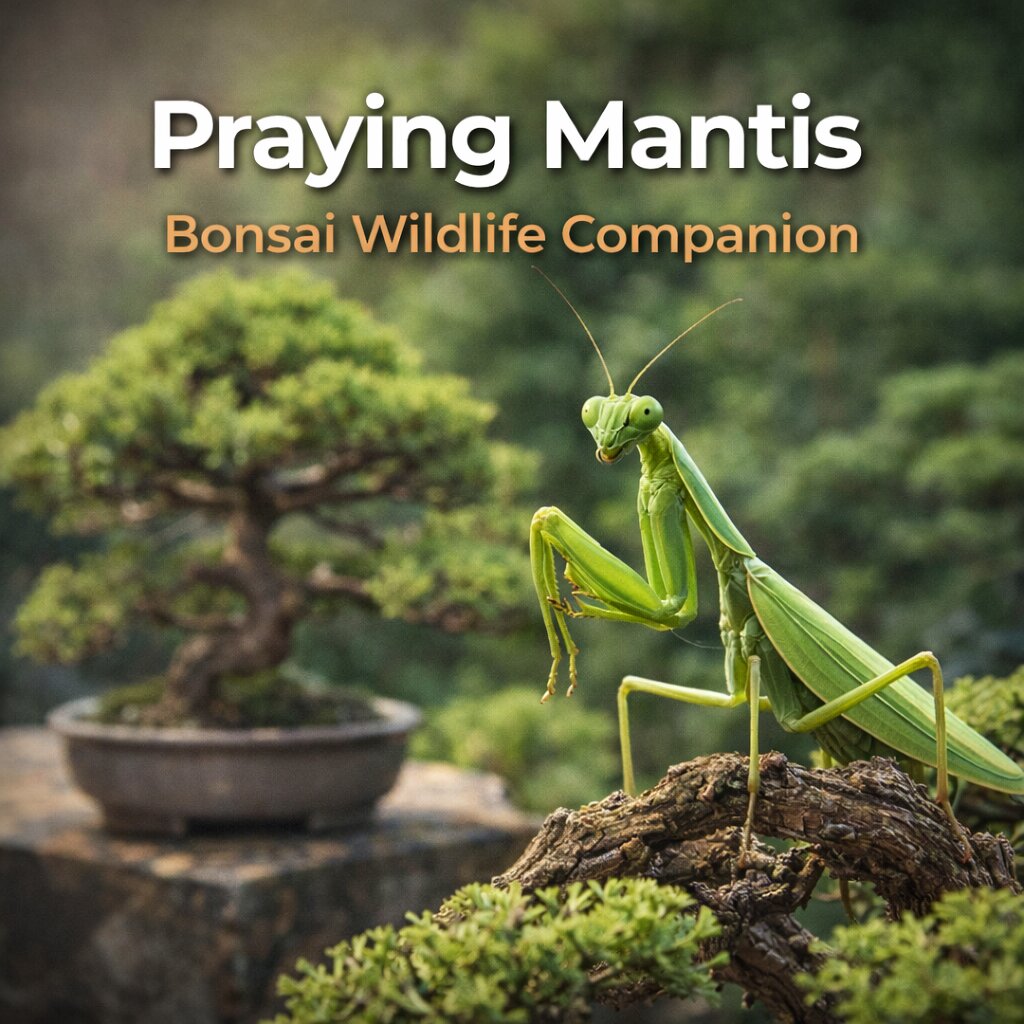 Praying Mantis as Bonsai Wildlife Companions