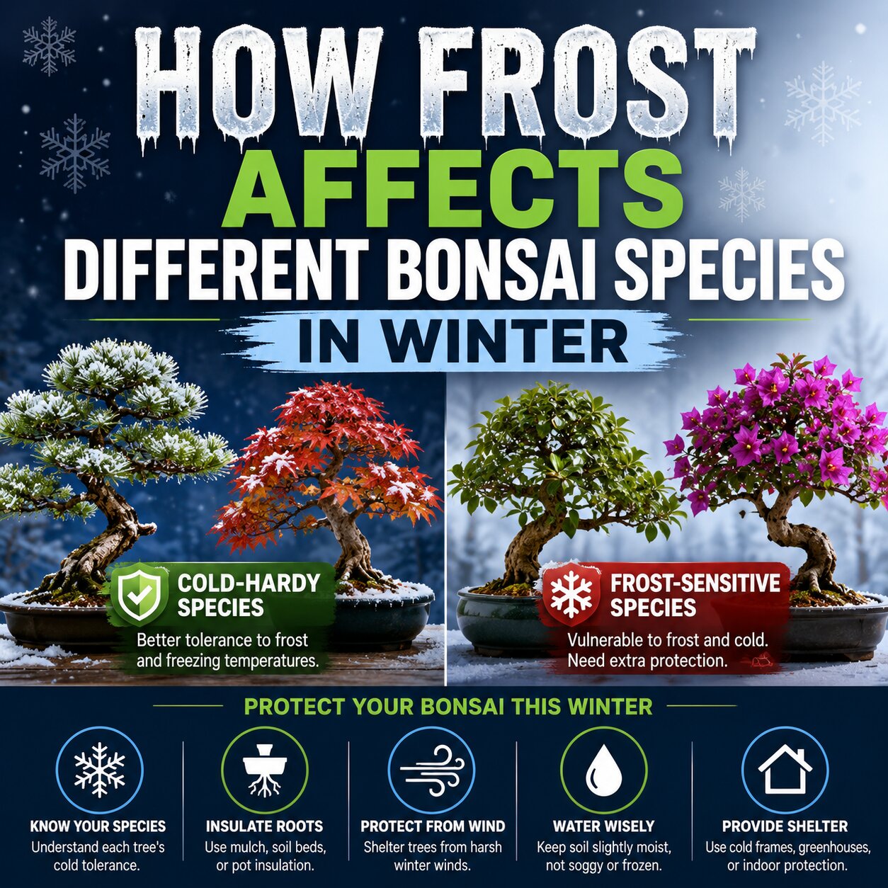 How Frost Affects Different Bonsai Species in Winter