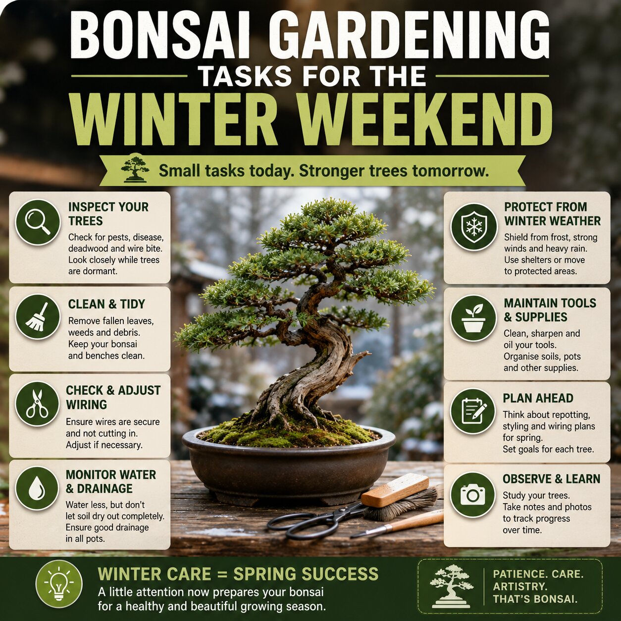 Bonsai Gardening Tasks for the Winter Weekend