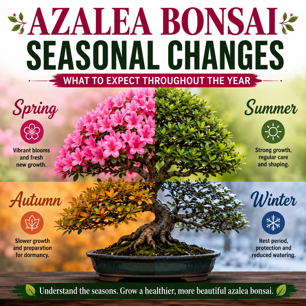 Azalea Bonsai Seasonal Changes