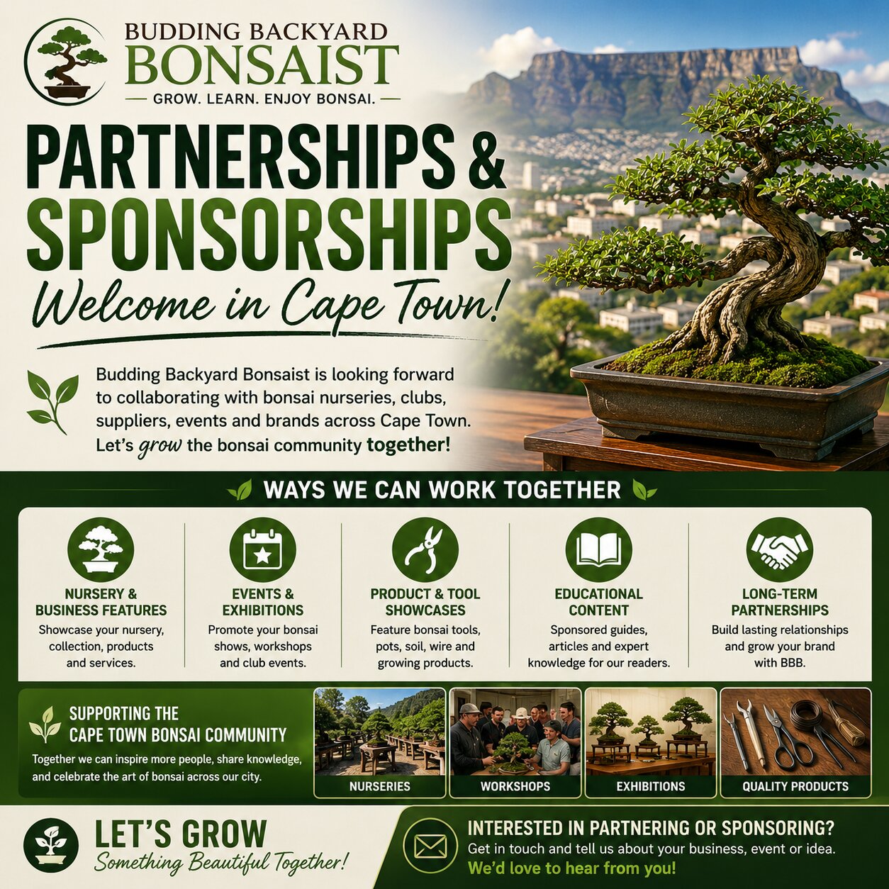 Budding Backyard Bonsaist Welcomes Partnerships and Sponsorships in Cape Town