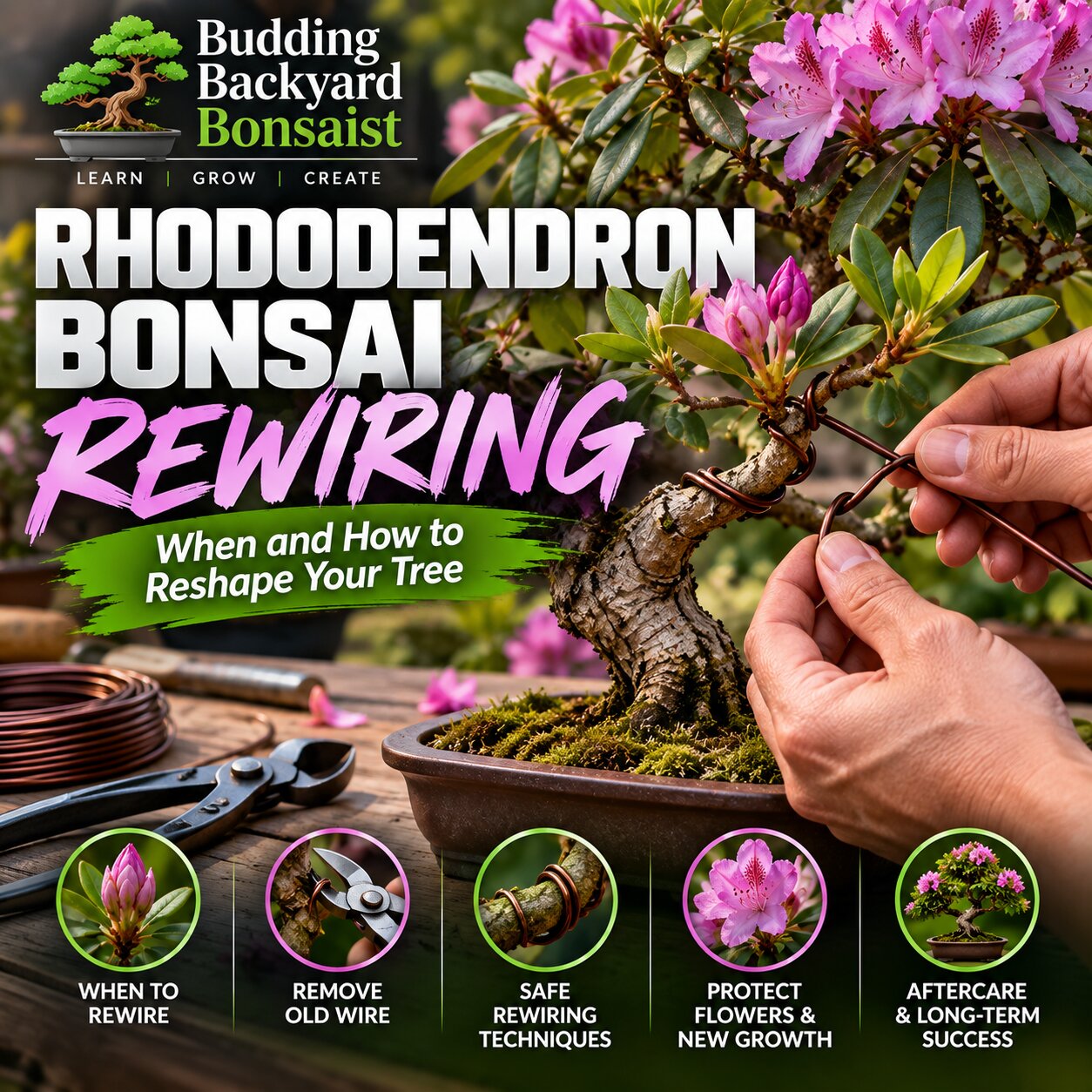 rhododendron bonsai rewiring